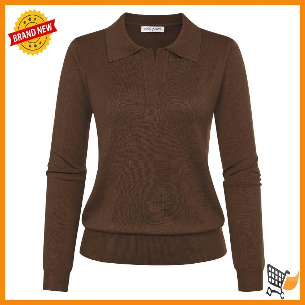 Long Sleeve V-Neck Ribbed Pullover Sweater Loose Fit Casual Top